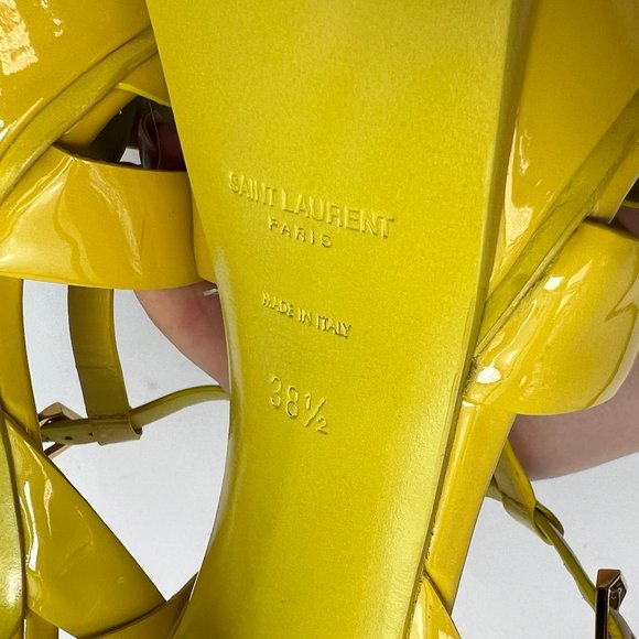 Saint Laurent Bright Yellow Platform Sandals - Picture 9 of 9